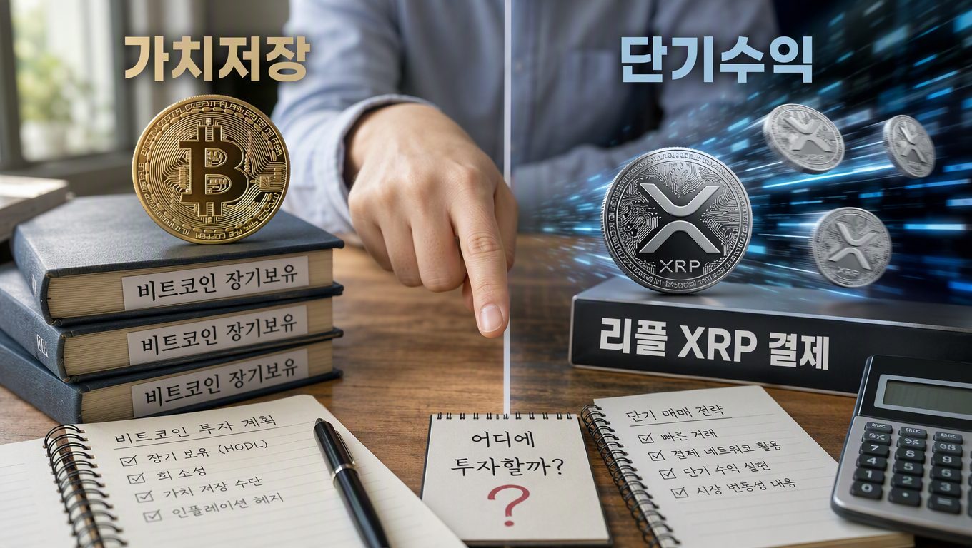 투자 목적에 따른 비트코인 리플 차이 선택 기준