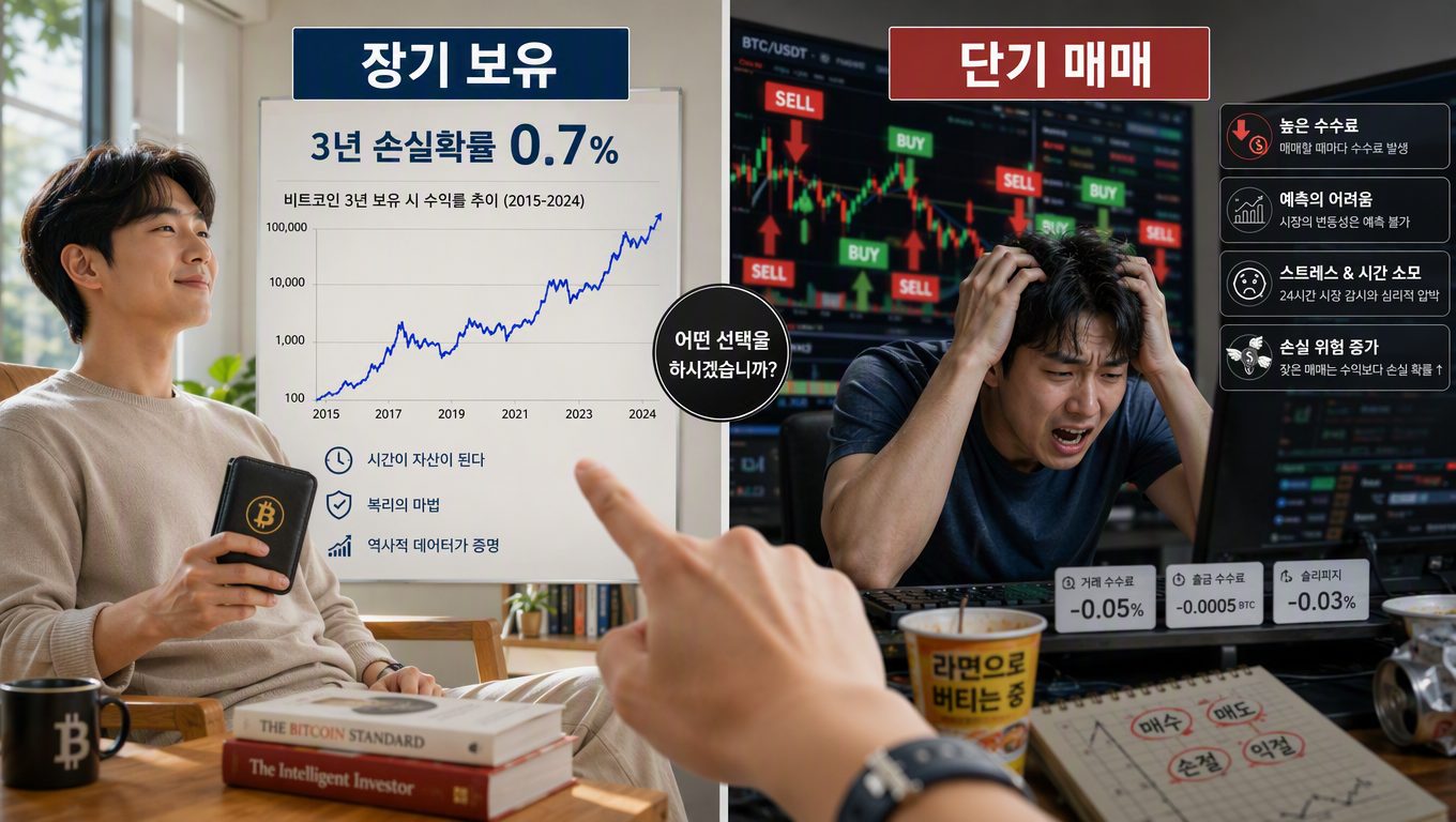 비트코인 장기 보유와 단기 매매의 수익률·리스크 비교