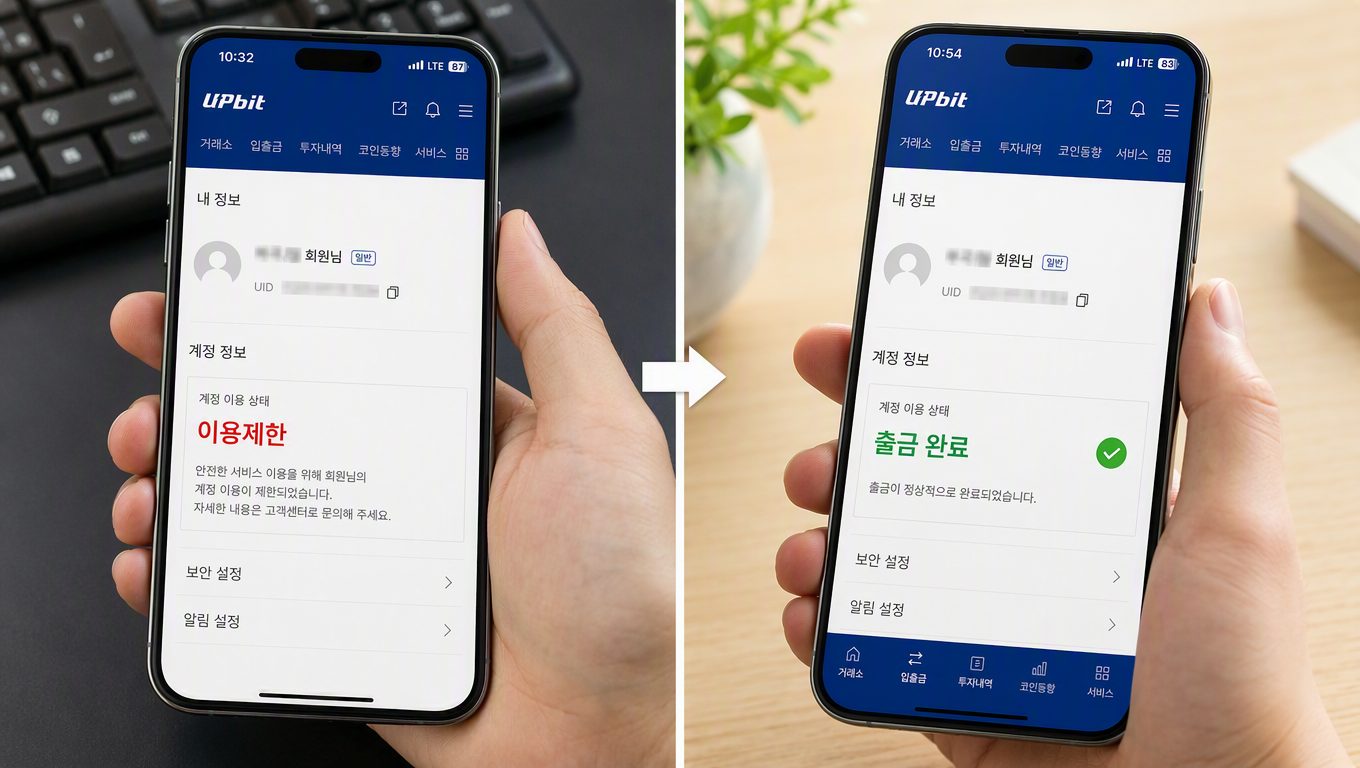 업비트 이용제한 시 출금 가능한 현실적 절차와 업비트 출금 방법