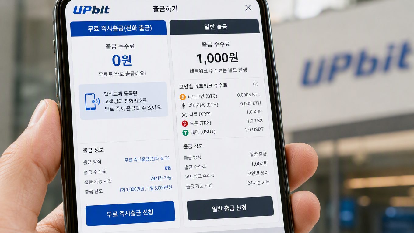 업비트 출금 수수료 정리
