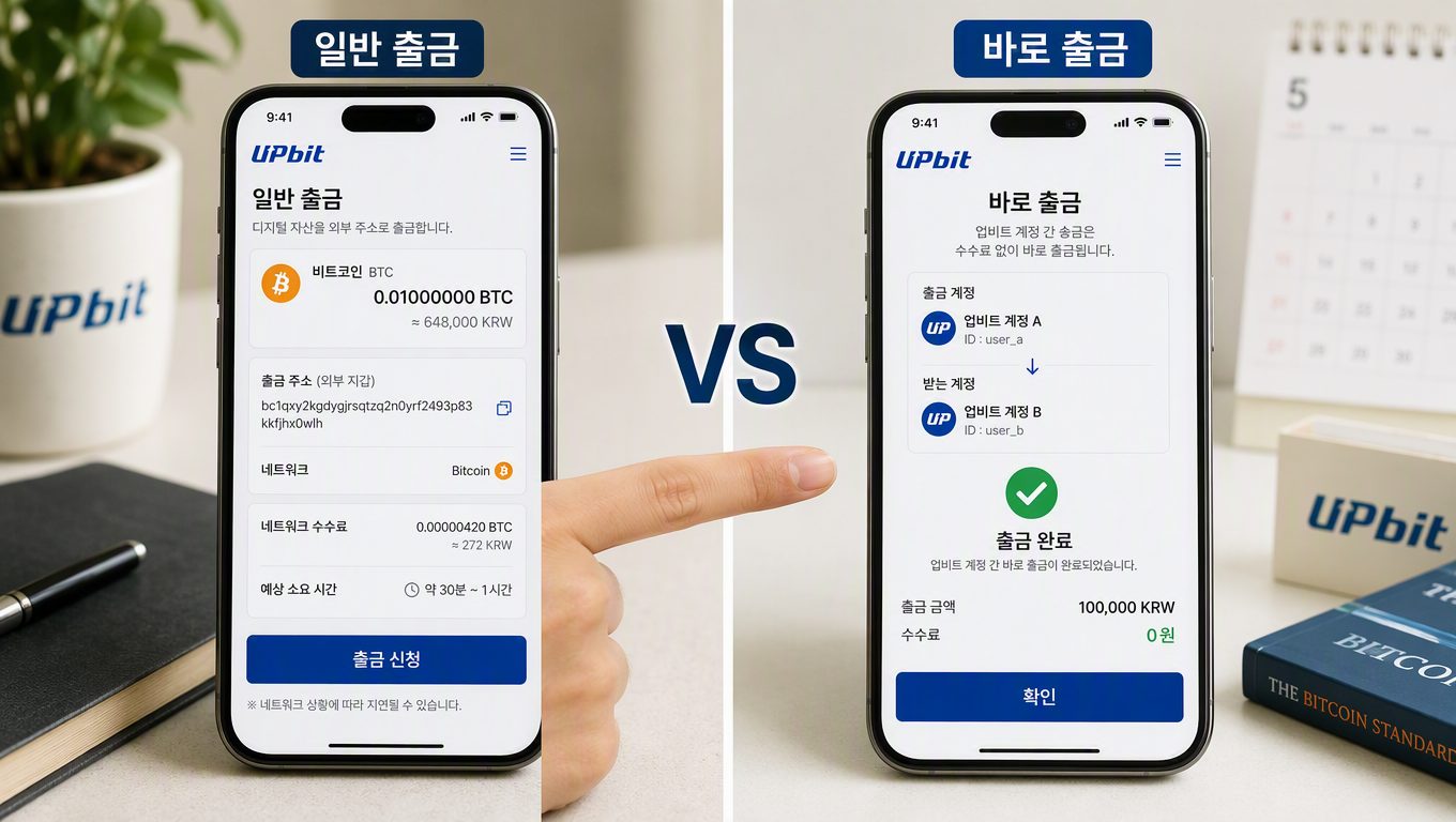 업비트 비트코인 출금 수수료, 일반 출금과 바로 출금의 차이부터 네트워크 특성까지