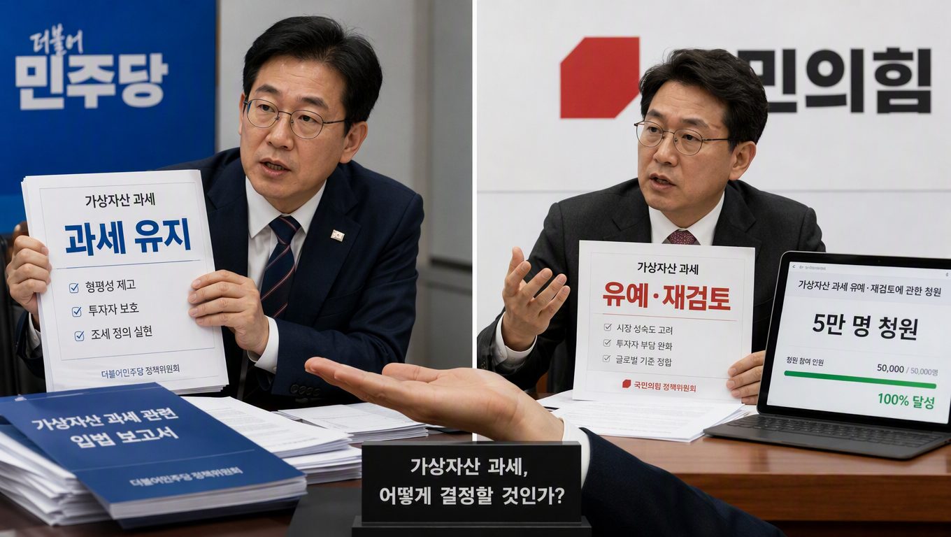 가상자산 과세 폐지 청원 현황과 여당·국민의힘 입장