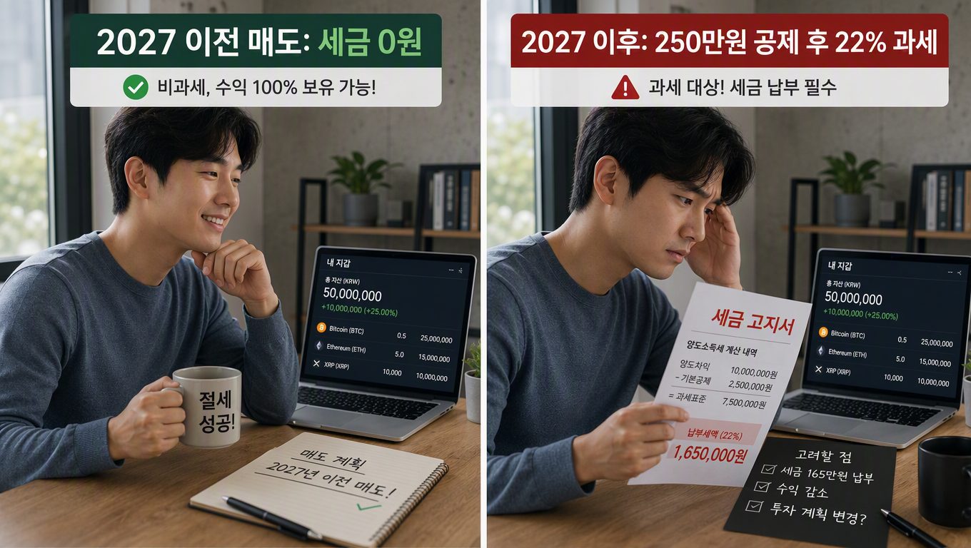 가상자산 과세 유예 기간에 매도하면 세금이 어떻게 달라지나